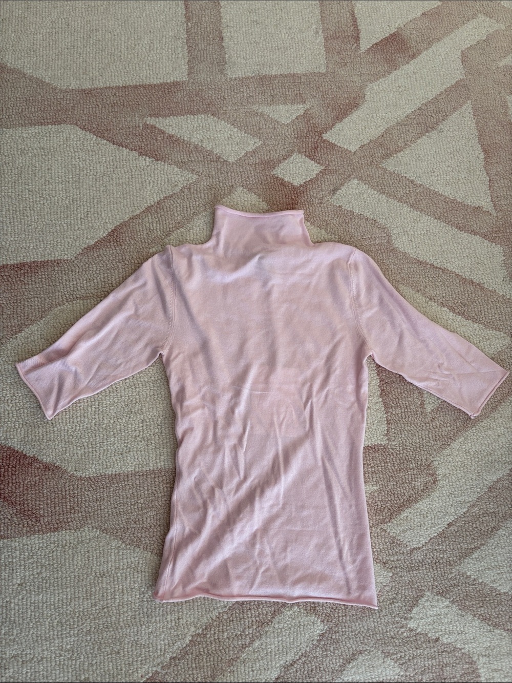 Light Pink Short-Sleeve Turtleneck Tee